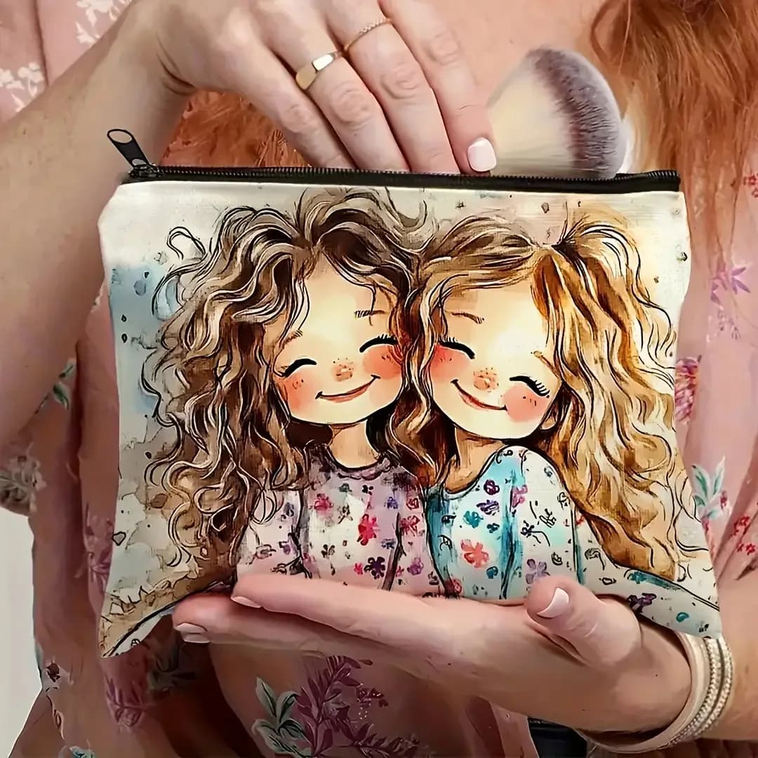 A charming witch themed makeup bag - cute multifunctional clutch with zipper for woman, jewelry case