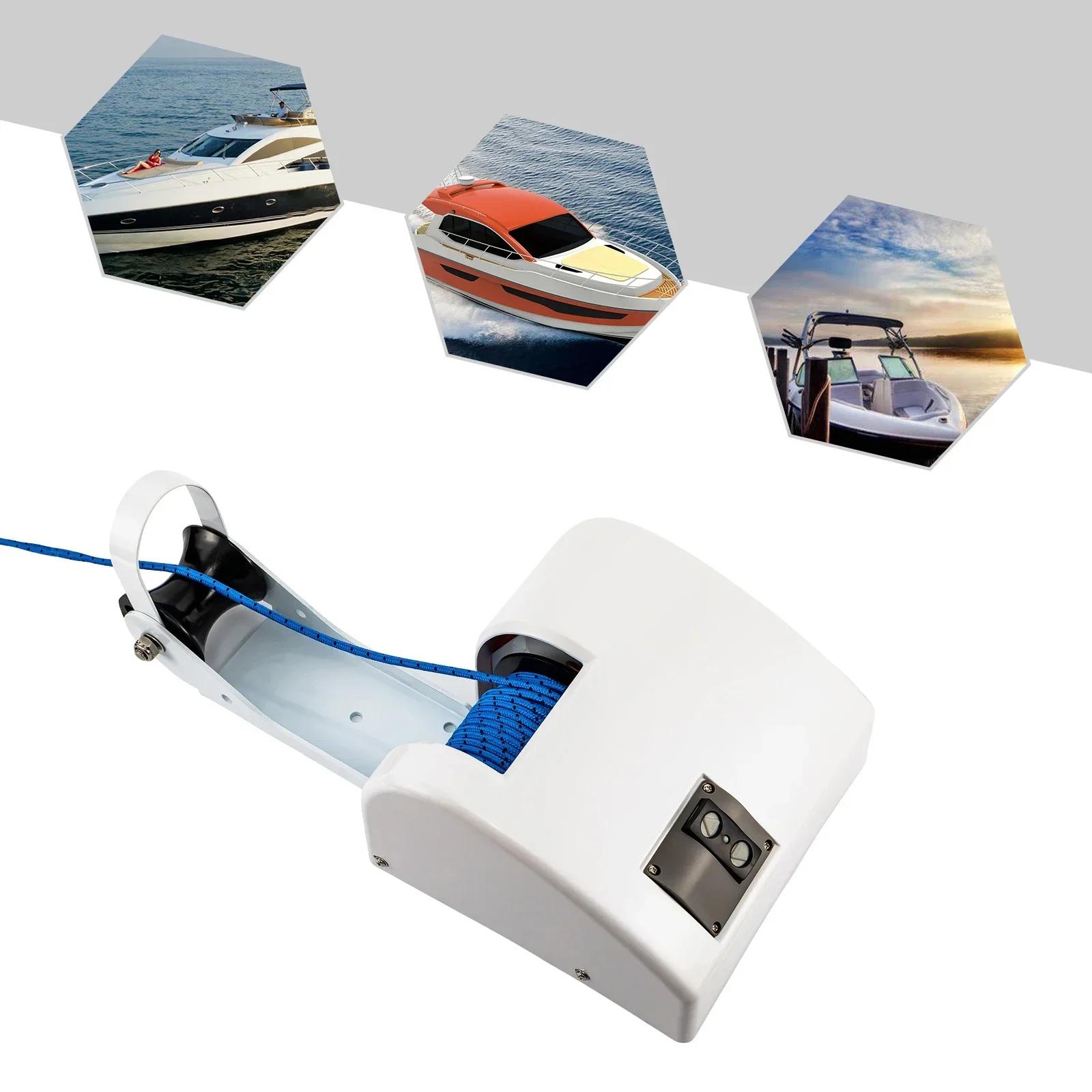 12V 45LBS electric anchor for boats with Wench wireless remote control for white corrosion resistant boats