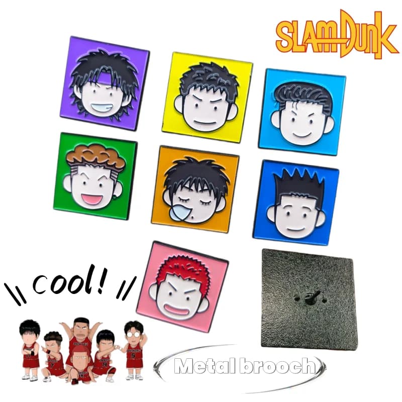 Slam Dunk Hanamichi Sakuragi, Hisashi Mitsui, Kaede Rukawa Personalized Metal Brooch Creative Student Backpack Badge Decoration