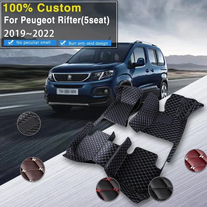 Tappetini per auto 3D per Peugeot Rifter K9 2019 2020 2021 2022 5 posti Versioni passeggeri Tappeto per auto impermeabile Tappetino per auto Accessor
