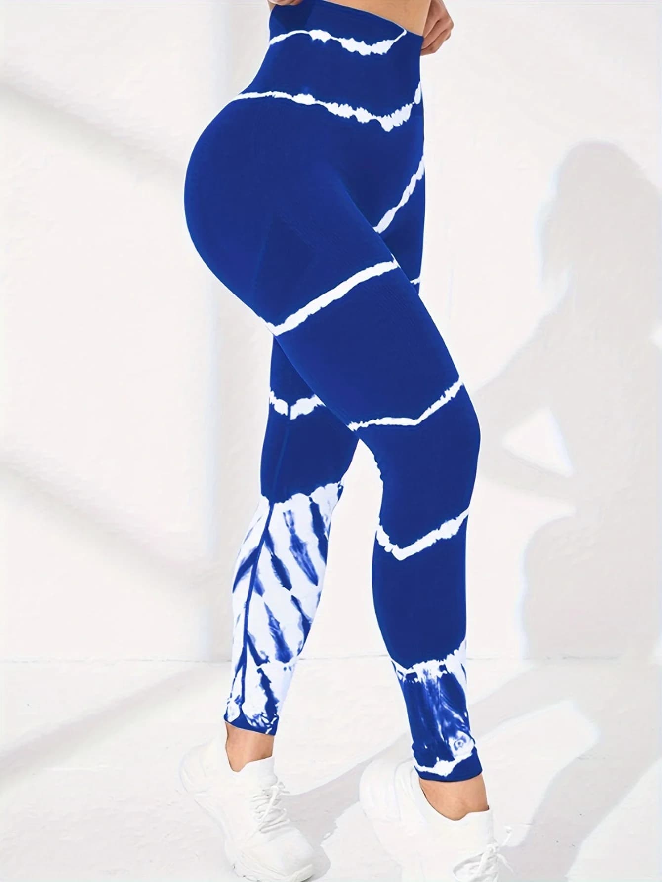 Pantaloni da Yoga elastici Tie-Dye a vita alta da donna Leggings sportivi Slim Fit