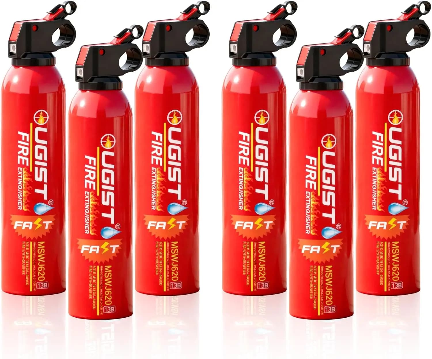 Estintore Portatile a Base d'Acqua, Confezione da 6 da 21oz per Casa, Cucina, Auto, Campeggio, Sicurezza d'Emergenza