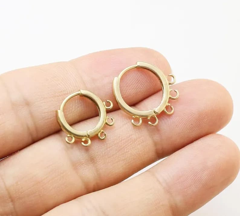 10pcs Brass Ear Hoops, Leverback Earring with Loop, Earrings Making, #14 #16, Jewelry Supplies, 5 Loops -R266 R267