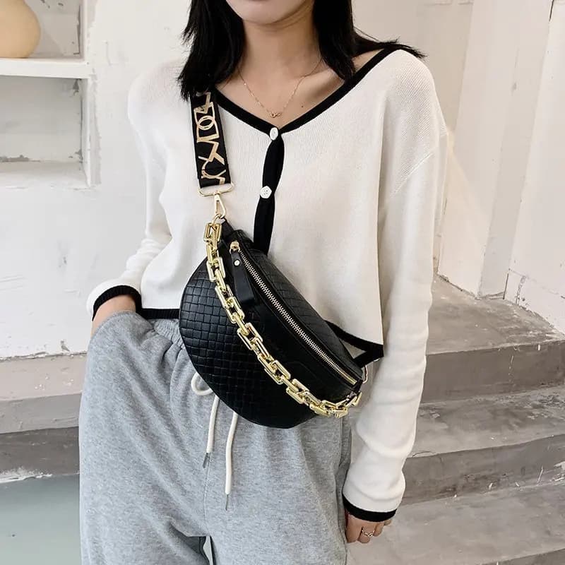 New Luxury Chain Breast Bags for Women High Quality PU Shoulder Bag Cute Bag and Bag Marsupio Brand Fabric Shoulder Bag