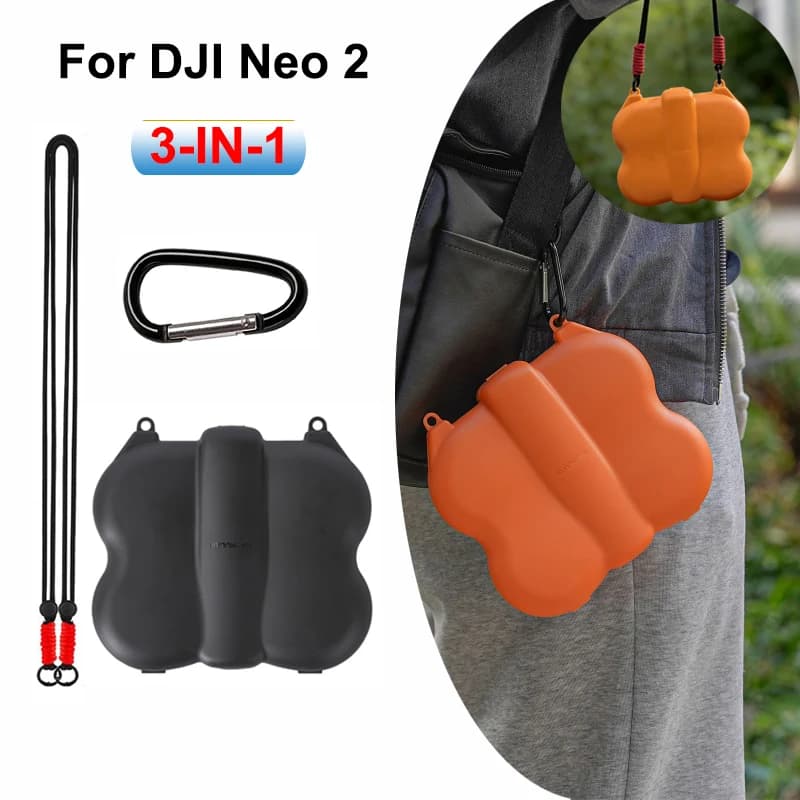 Scatola di immagazzinaggio 3-IN-1 per DJI Neo 2 Custodia protettiva a farfalla Mini scatola di trasporto Shell + Custodia rigida con cordino per accessori DJI NEO 2