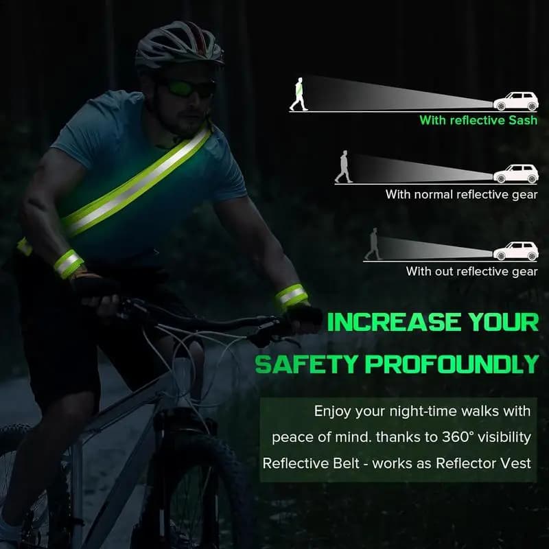 Running belts with reflective band High visibility reflective straps Waterproof reflective band and wrist arm safety strap