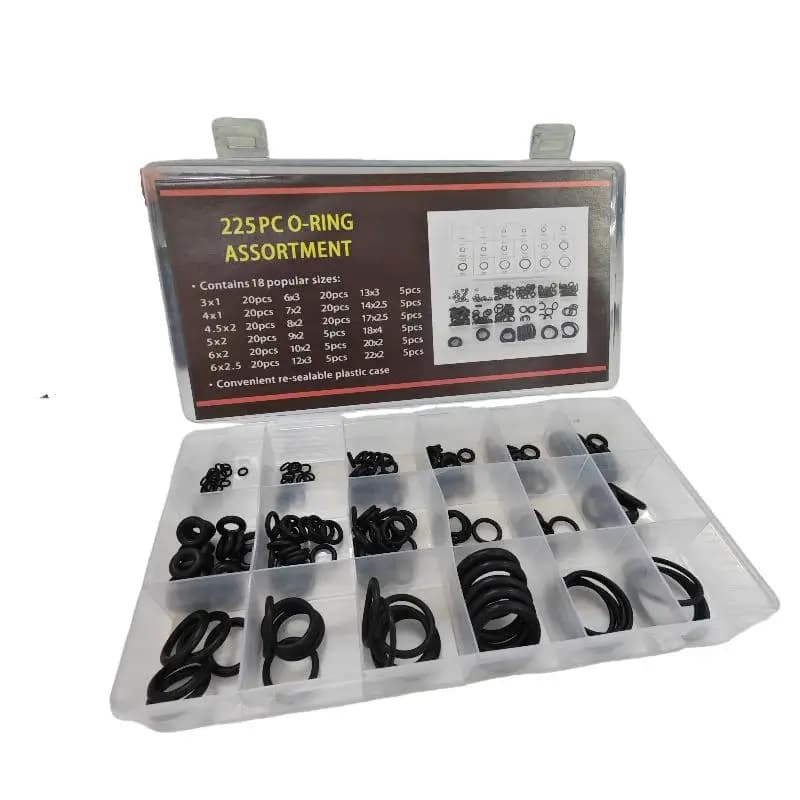 ● 225/675Pcs 18 Size O-Ring Assortment Set Rubber O Rings Kit For Automotive Faucet Pressure Washers Plumbing Sealing Repair