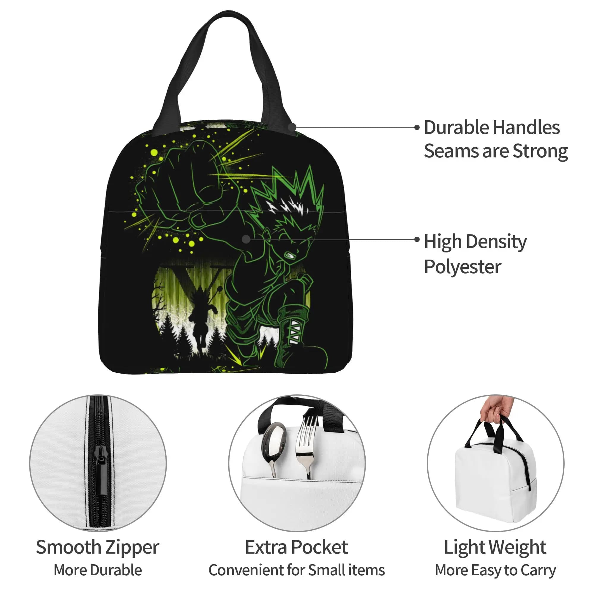Custom H-Hunters x Insulated Lunch Bag for Women Resuable Fantasy Battle Comics Thermal Cooler Lunch Box Office Picnic Travel
