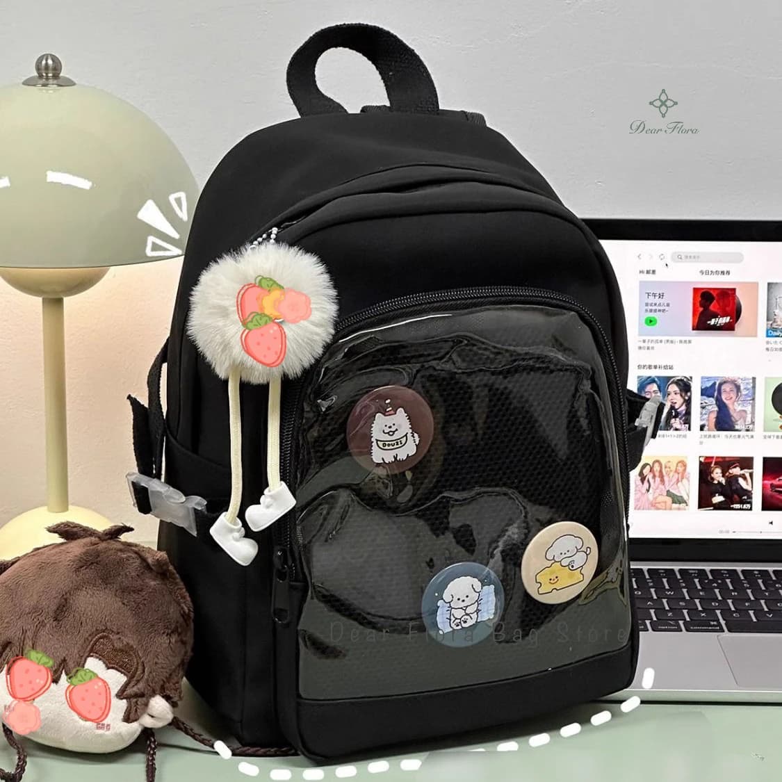 Zaino Mini Y2K Carino da Donna, Borsa ItaBag alla Moda, Zaino Trasparente per Ragazze, Borsa a Tracolla Lolita Personalizzabile Fai-da-te