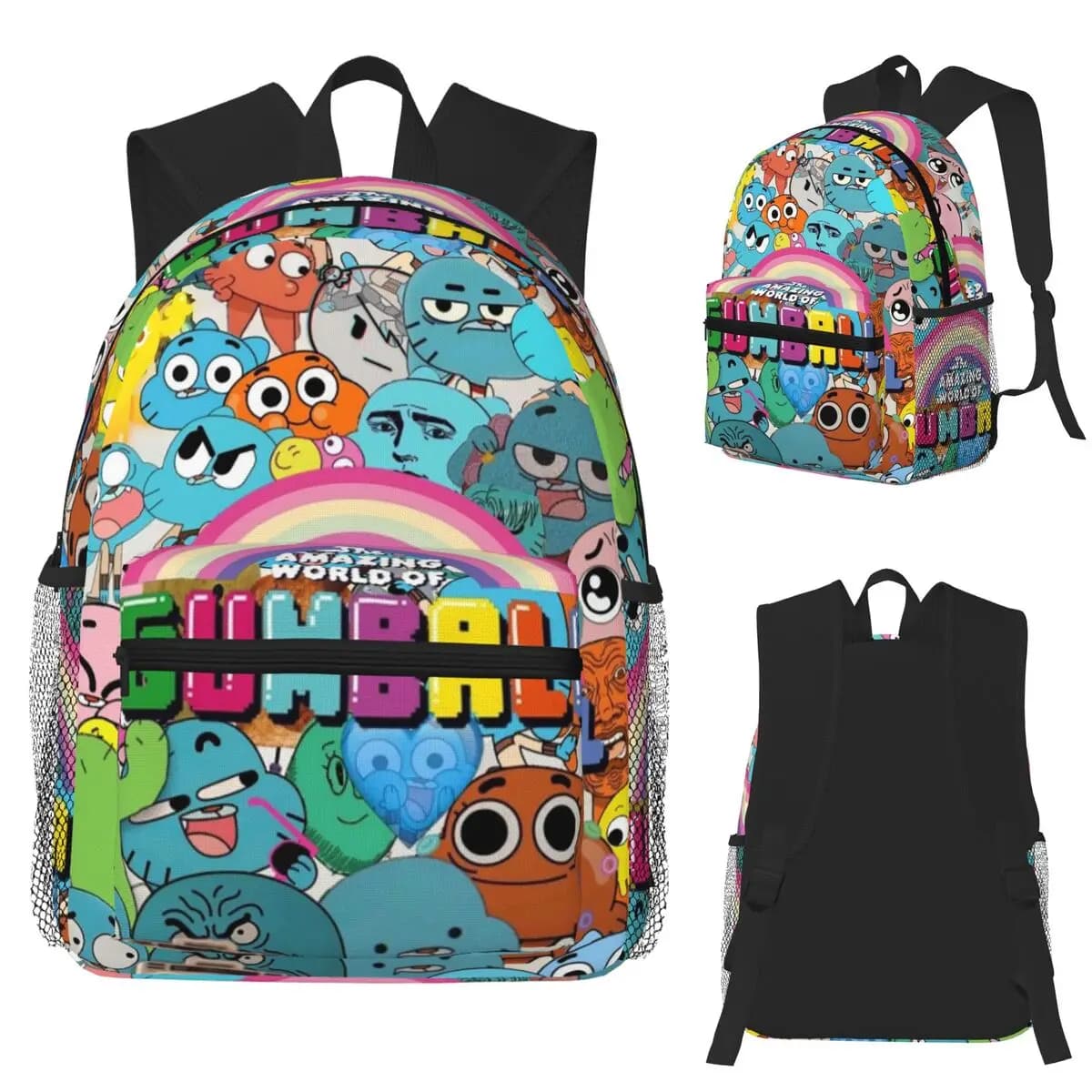 The Amazing World Of Gumball Zaino per studenti Borsa da scuola Zaino da viaggio per escursionismo per borse a tracolla per libri alla moda per ragazzi e ragazze