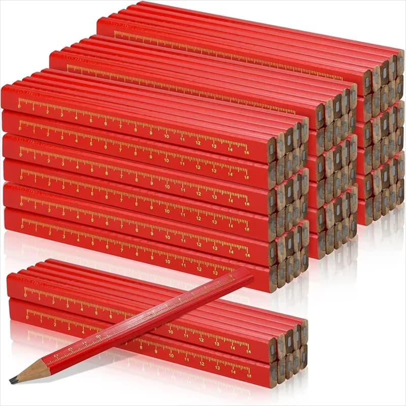 10-100pcs Woodworking Pencils Set Dedicated Marking Workers Dedicated Flat Head Pen Wood Black Octagon Red Square Drawing Lines