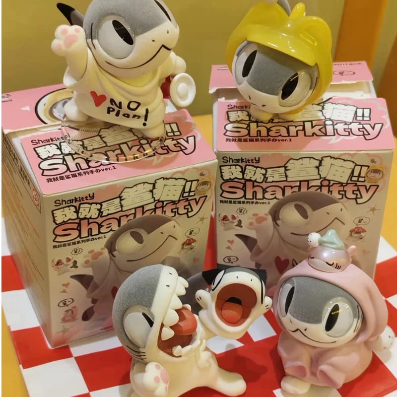 Serie Sharkitty V1 Originale, Blind Box Floccato, Bambola Trendy, Garage Kit, Decorazione da Scrivania, Ornamento da Collezione, Giocattolo, Regalo di Compleanno