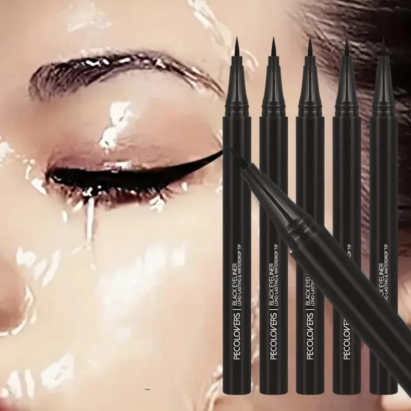 5PCS/Set Smooth Liquid Eyeliner Pen, Waterproof, Long-lasting Makeup, Black, Ultra-fine Pen Tip,Create A Charming Eye Makeup