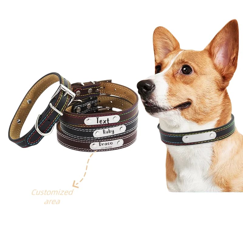 Collari per cani personalizzati per cuccioli, collare per cani morbido personalizzato con nome e numero identificativi incisi, collare per cani resistente e regolabile