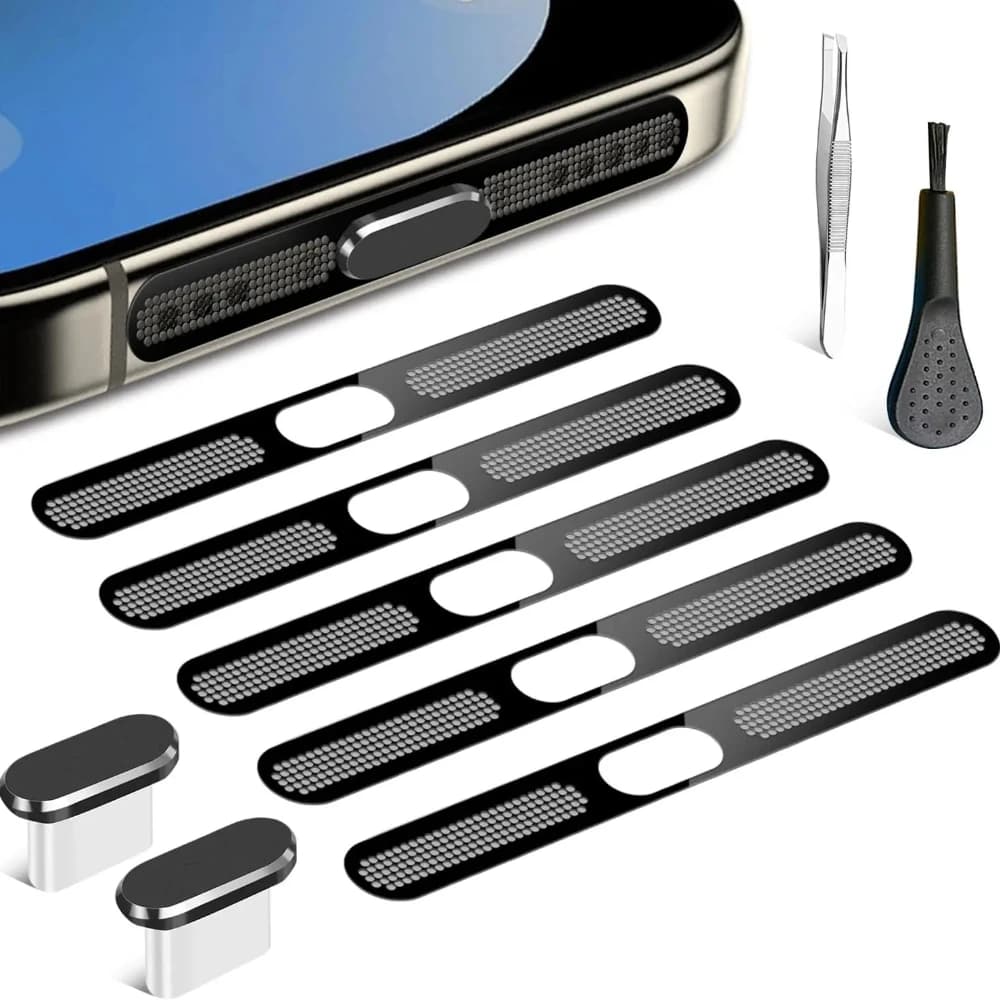 USB C Dust Cover Set Dust Cover for Phone Speaker and Dust Cover for iPhone 17 iPhone 16 Pro Max iPhone 15 Pro Max