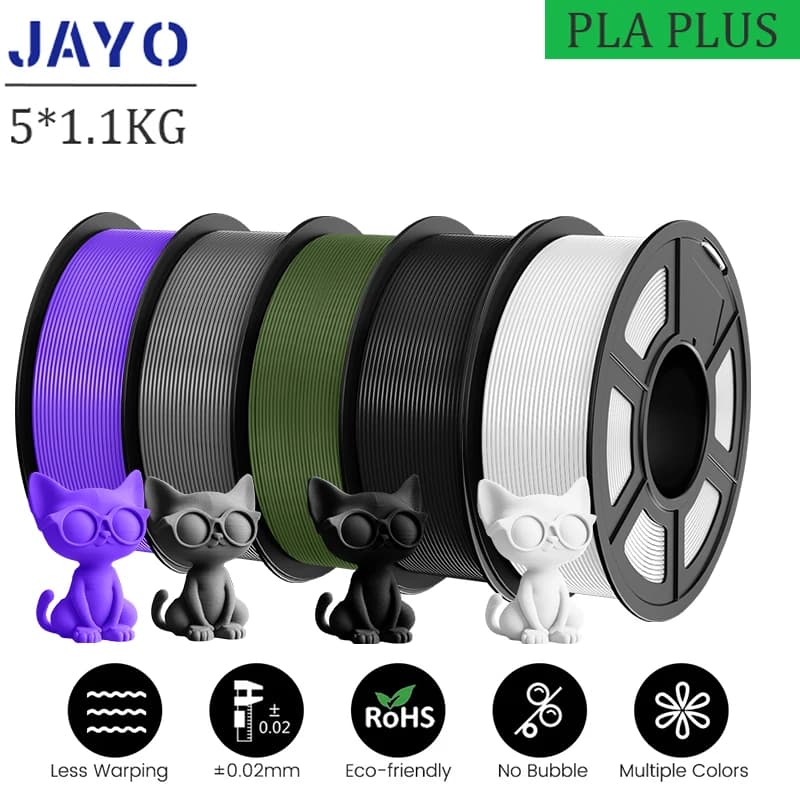 JAYO PLA PLUS 5 Rolls 5.5KG 3D Filament 1.75mm Colorful Printer Filaments For Materials 3D Printer FDM Gift FAI FROM YOU Good Tenacity