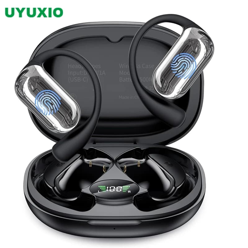 UYUXIO Auxiliary translation earphones for real-time translator 144 languages Auxiliary wireless for open ear translation for travel