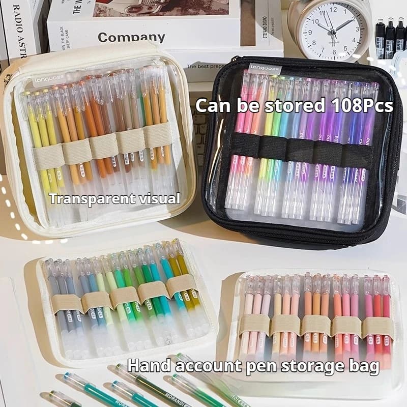Languo Custodia per penna gel colorata multistrato può contenere 36/108 pezzi Semplice organizzatore di cancelleria Borsa di stoccaggio multifunzionale Regalo per studenti