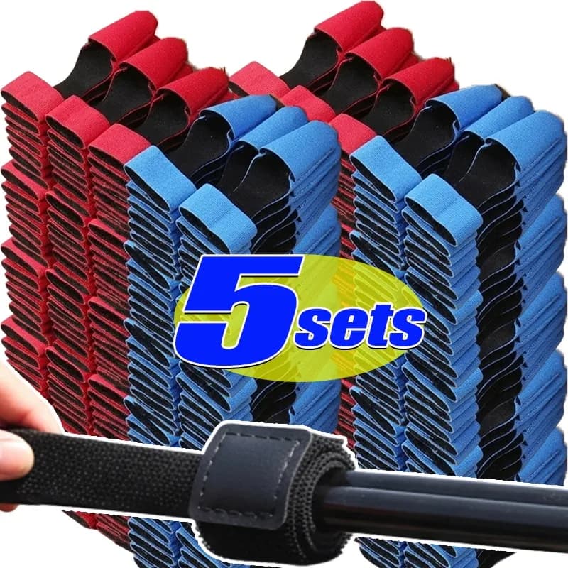 Fishing Rod Tip Guard Cover Elastic Rod Belt Strap Protector Cap Sleeve Kit for Outdoor Lure Casting Spinning Fishing Pole