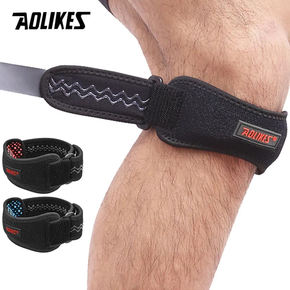 AOLIKES 1 piece of support for knee pad with strap for arthritis, ACL, running, basketball, menisk tear, sports, athletics