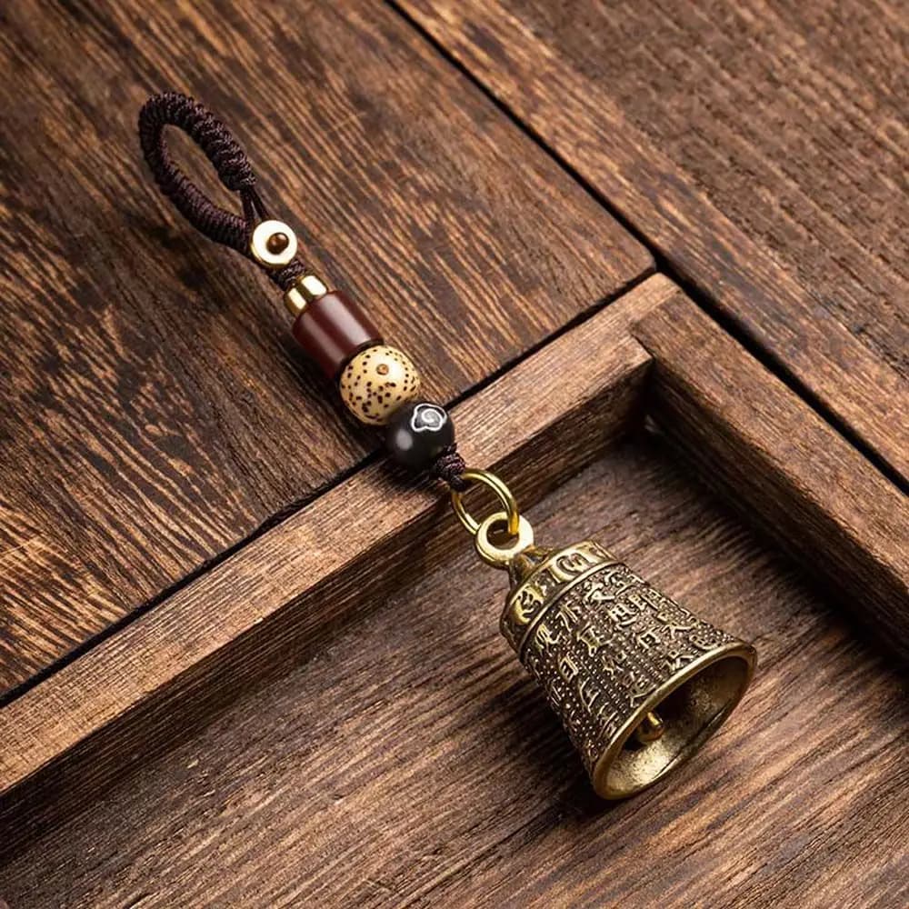 Luck Brass bell Car Accessories Lucky Rope Interior Accessories Tibetan Buddhism Key Rings Keyfob Car Key Chain Car Key Chain