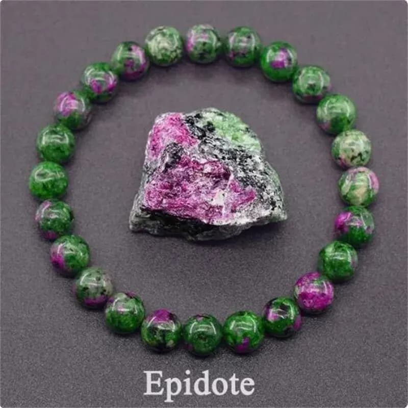 Fascino Geniune Epidote Naturale Zoisite Pietra Bracciale con perline Bracciale Homme Realizzato in pietra naturale Regali di moda Gioielli per le donne