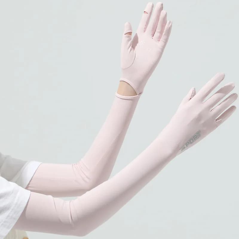 Manica da ghiaccio da donna che guida protezione UV touch screen fresco primavera estate protezione solare esterna manica in seta di ghiaccio copertura per braccio lungo