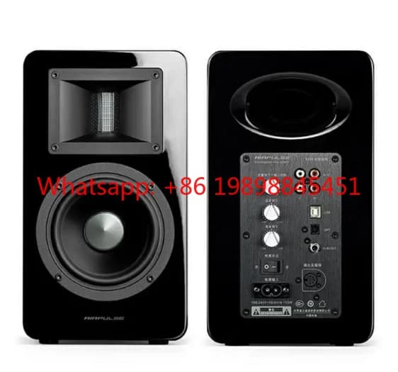 Airpulse A100 Altoparlante Wireless Bluetooth 5.0 HIFI 2.0 con Cabinet in Legno, Sistema Audio per Casa e TV