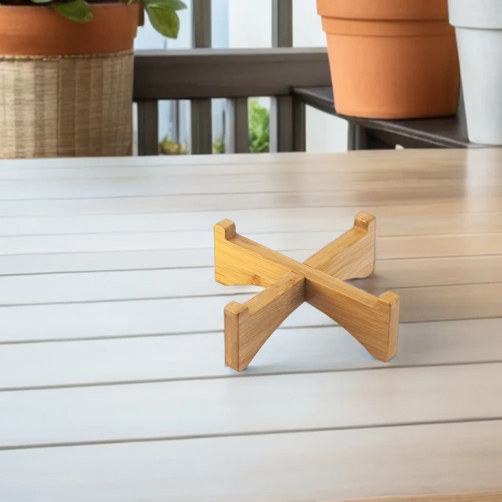 Wooden Flower Pot Holder Compact Desktop Succulent Rack Sturdy Plant Stand for Living Room Office Decorative Shelf