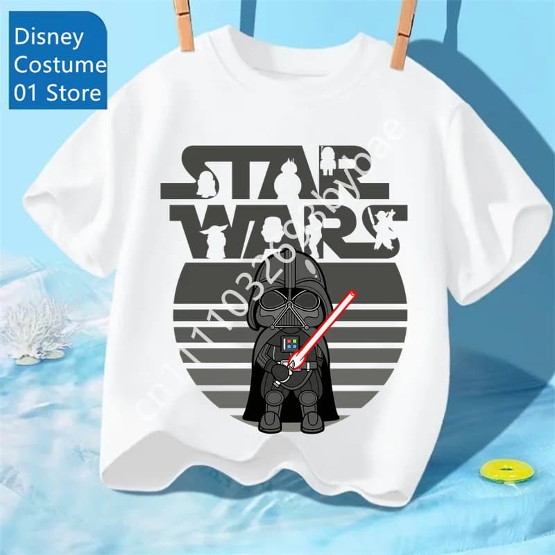 Maglietta in cotone per bambini con stampa Star Wars The Mandalorian Grogu - Per bambini e bambine, casual, morbida, traspirante, da indossare tutti i giorni