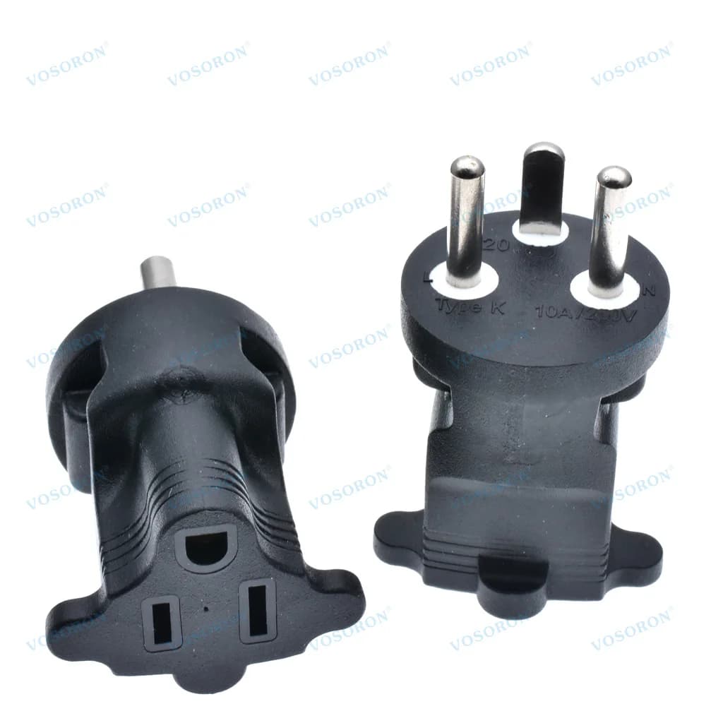 L'adattatore per presa di corrente da viaggio Danimarca accetta USA NEMA 5-15R - Grado industriale (IG-20)
