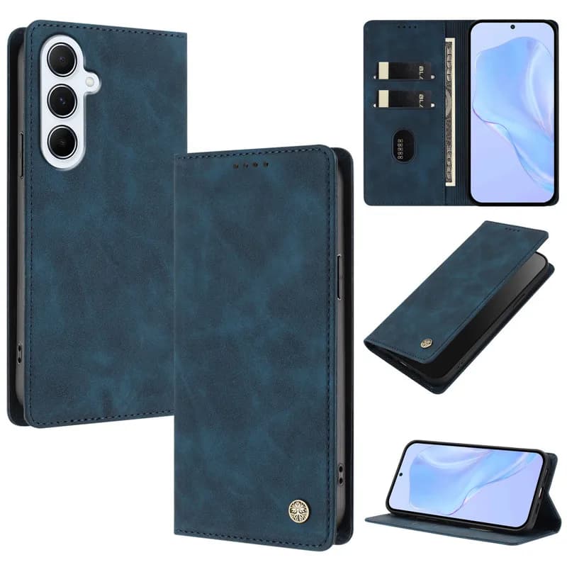 Luxury RFID Blocking Phone Case for Samsung Galaxy A27 A36 A57 A55 Wallet Book Bag Funda Card Holder Leather Protective Cover
