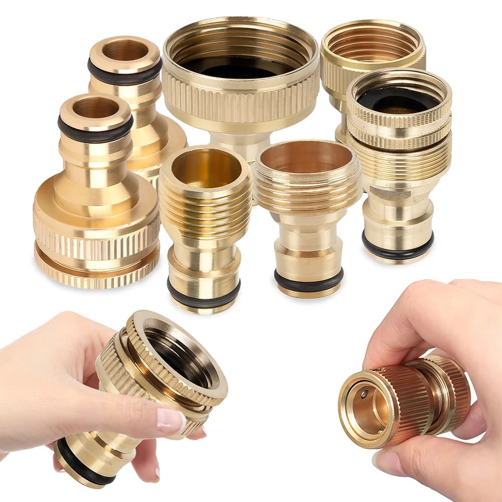 Adattatore in ottone da 1/2" 3/4" 1" con filettatura maschio/femmina a nipplo da 16 mm per connettore rapido per rubinetto da giardino, raccordo per tubo di irrigazione