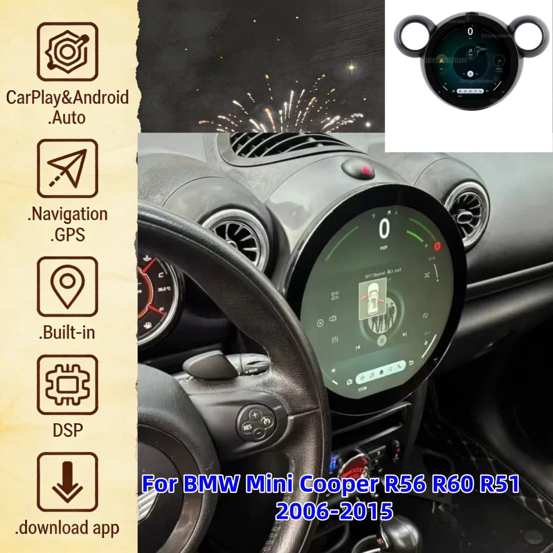 MZ Upgrades 11.7" For BMW Mini Cooper R56 R60 R51 2006-2015 Android Auto Carplay Car Multimedia Video Player GPS Navigation 4G