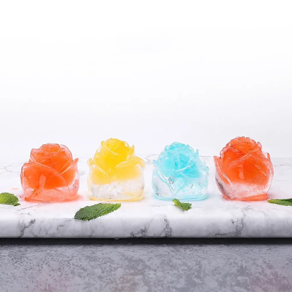 Stampo in silicone a forma di rosa per ghiaccio, per cocktail, whisky, birra, fai da te, per feste, bar, ristoranti, cucina, utensili da bar.