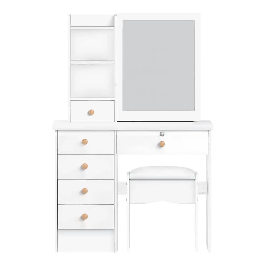 Vanity per trucco Vanity Desk con specchio scorrevole, toletta per camera da letto, scrivania per trucco con 6 cassetti Mobili per camera da letto