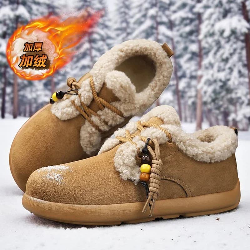 Snow Boots Winter Mens Casual Shoes Ankle Fur Warm Leather Cowboy Combat Motorcycle Chelsea Outdoor Hiking Designer Luxury