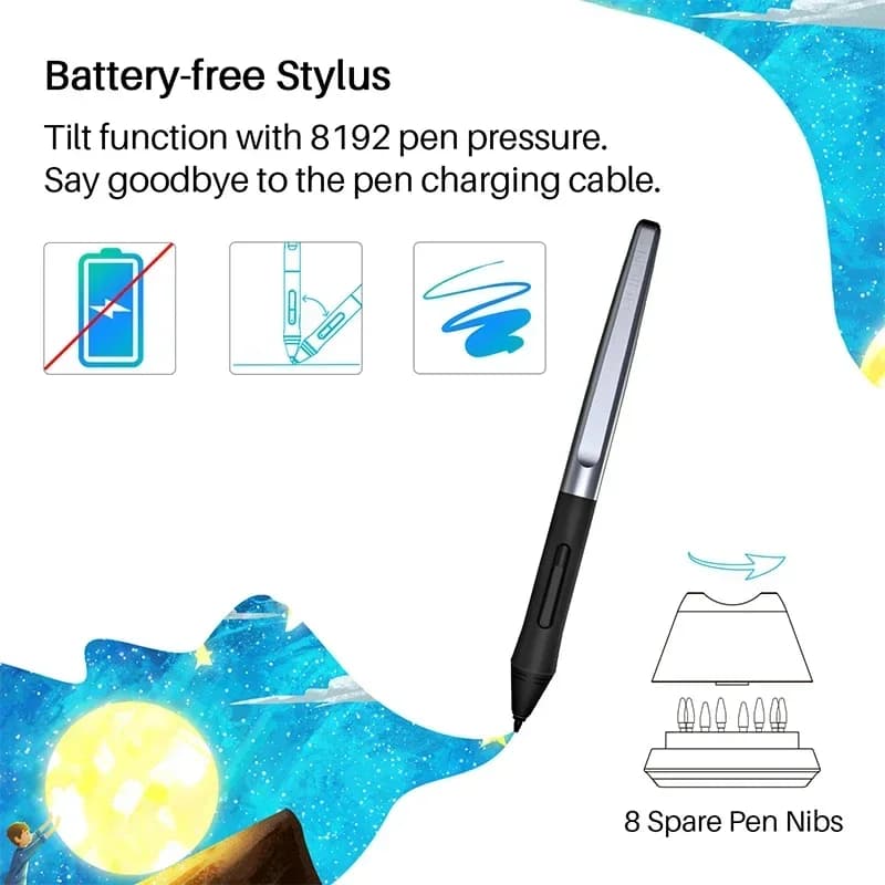 2025altro accessori per computer Huion HS610 penna digitale disegno tavoletta grafica tablette grafica con tasti espressi