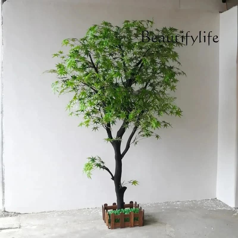landscaped living room fake tree artificial maple large shopping mall plant green chicken feet decorative maple