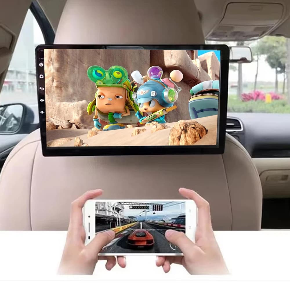 Car Headrest Monitor 10.1" IPS Andriod 10 Tablet PC 2G+32GB ROM Monitor Wifi Bluetooth Rear Seat Entertainment Mirroring