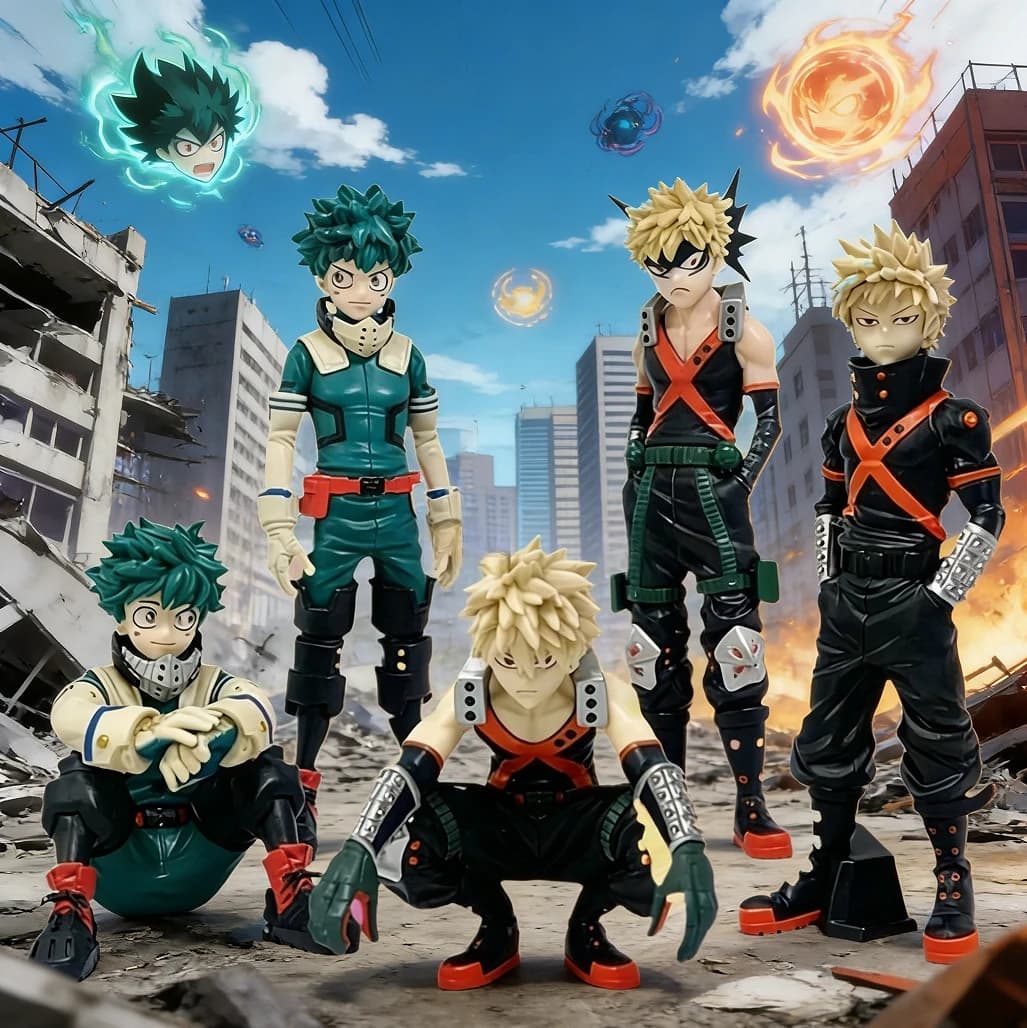 Nuova Action Figure Anime My Hero Academia, Statuetta di Midoriya Izuku, Ornamenti 1-4 Pezzi Disponibili, Regalo di Natale per Bambini