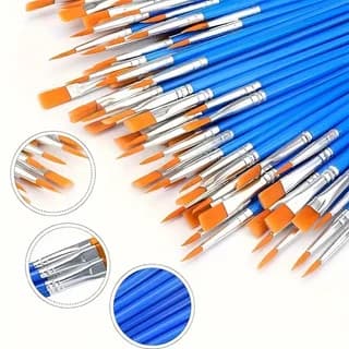 50Pcs Paint Brush Set, Professional Artist Painting Brushes Kit for Acrylic, Oil & Watercolor Painting, Complete Art Supplies fo