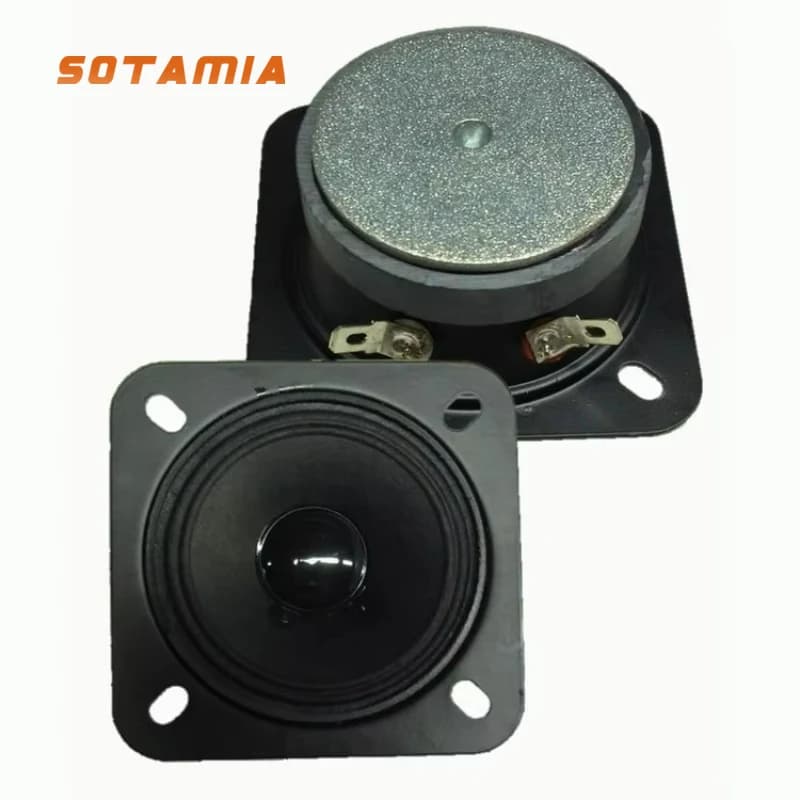 SOTAMIA 2pcs 3 Inch 75mm Square Paper Cone Tweeter Audio Speaker 8 Ohm 5W Karaoke Driver Playground Outdoor Speaker