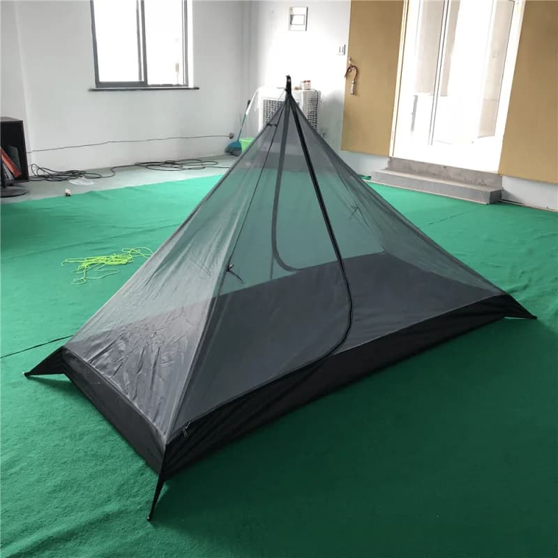 1 2 Persons Poleless Pyramid Mesh Inner Tent Ultralight Breathable Bug Proof Mosquito Net Shelter For Outdoor Camping Fishing Hi