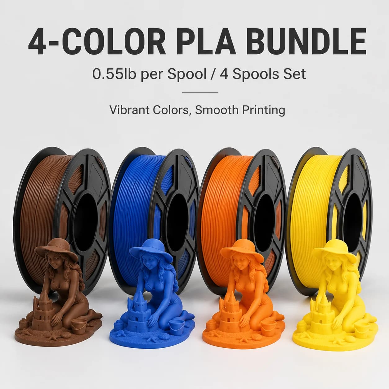 1.75mm PLA Plus Filament High Speed 600mm s ±0.02mm For FDM 3D Printers Coffee Blue Orange Yellow 0.55lb Spools Total 1kg