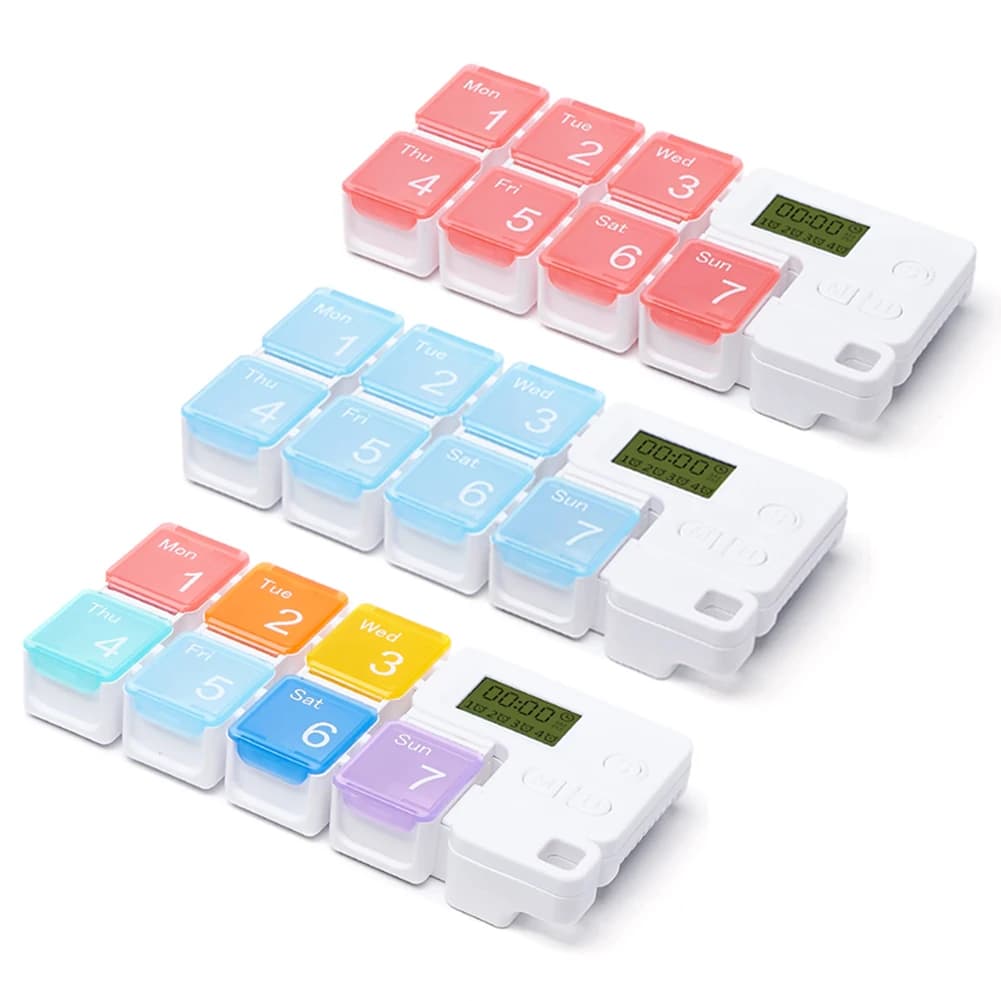 1PC 3 Grid/5 Grid/7 Grid Small Pill Box Timed Weekly Packing Reminder Device of Intelligent Pharmacies Portable Storage Travel