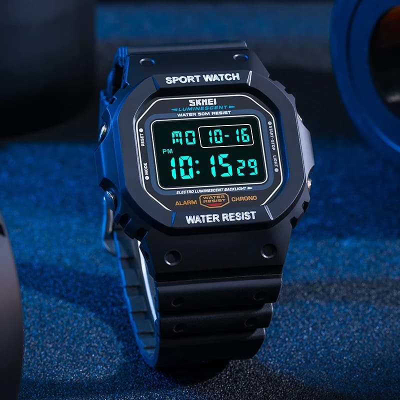 SKMEI Sveglia Orologi sportivi digitali per uomo Donna 5Bar Conto alla rovescia impermeabile Orologi da polso Orologio multifunzionale Reloj Hombre