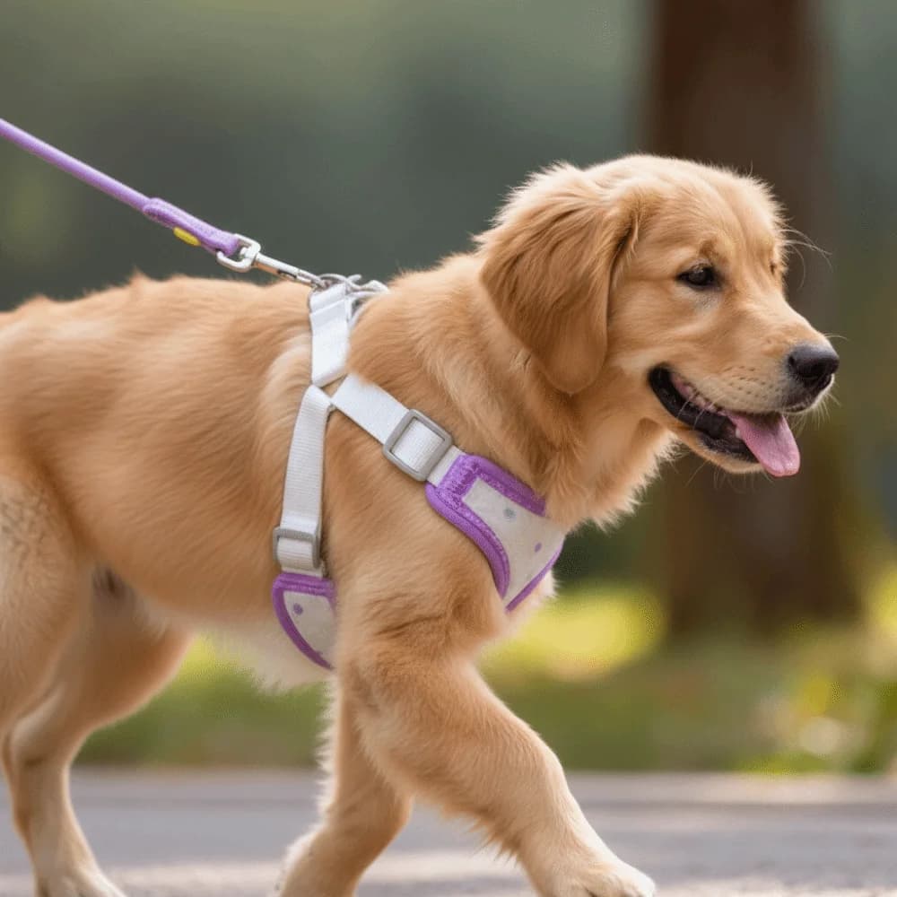 Guinzaglio per Cani a Doppia Testa con Cartone Animato, Imbottitura Morbida, Borsa Portaoggetti a Forma di Melanzana, Gilet in Peluche per Cuccioli, Pettorina Traspirante in Rete per Passeggiata