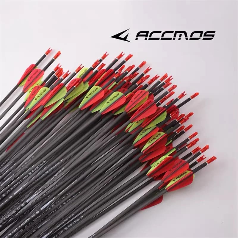 ACCMOS 40Ton Frecce in carbonio ID3.2mm Ready Made Tiro con l'arco da caccia Spine350/400/450/500/550/600/650/700/750/800/850/900/1000