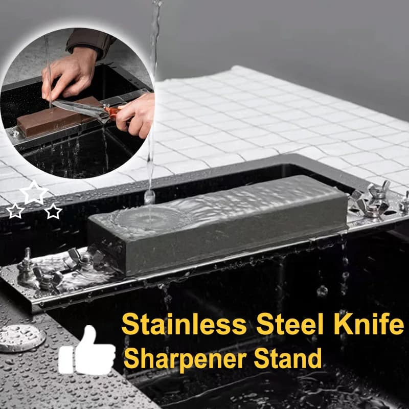 Stainless Steel Sharpener, Adjustable, with Anti-slip Base, Ideal for Home Kitchens